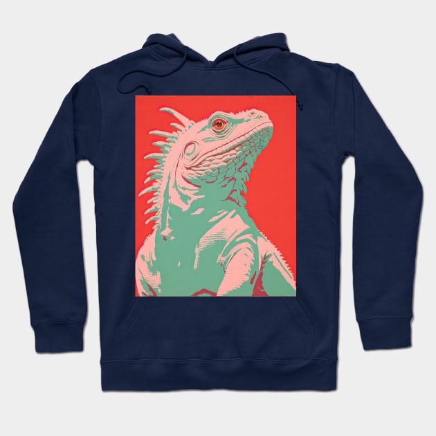 Iguana Duotone modern Hoodie by DustedDesigns